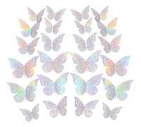 PAITOK 3D Butterfly Wall Stickers for Kids Bedroom, 24PCS in 3 Sizes Butterfly Wall Decals for Home Decor Wedding Party Decoration (Colourful)