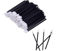 PAITOK Disposable Lip Brushes Wands,200 PCS Lip Applicator Disposable Lipstick Brush Applicator Lip Gloss Concealer Brushes Makeup Tools for Lips Eyes(Black)