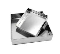 paiye Stainless Steel Washing Machine Drain Pan, Thickness Steel Compact Air Conditioner Drip Pan Tray No Leak Protecting The Floor (No Hole)(300x200x40mm)