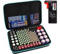 PAIYULE Battery Organizer Storage Case Box with Tester Checker, 220+ Batteries Holder Bag fits for AA AAA AAAA 9V C D Home Garage Container (Fits 220+ Batteries)