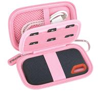 PAIYULE Hard Case for SanDisk Extreme Portable SSD & PRO,SD Card Pocket | Fits 250GB, 500GB, 1TB, 2TB and 4TB SSDs, with SD Card Pocket,Elastic Strap,Mesh Pocket and Carabiner, Case Only Pink