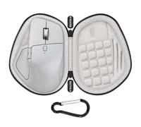 PAIYULE MX Master 4 Case for Logitech MX Master 3S/3, Hard Shell | Waterproof PU Leather Travel Bag,Precise Receiver Slot&Scroll Wheel Protection, Anti-Shake Foam Padded(BlackGrey)