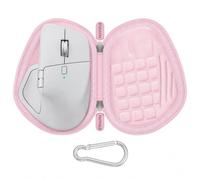 PAIYULE MX Master 4 Case for Logitech MX Master 3S/3, Hard Shell | Waterproof PU Leather Travel Bag,Precise Receiver Slot&Scroll Wheel Protection, Anti-Shake Foam Padded Hard Shell (Pink)
