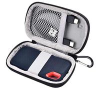PAIYULE SSD Case for SanDisk Extreme and Extreme PRO Portable SSD | Hard storage case with elastic strap, cable mesh pocket and carabiner; fits 250GB-4TB drives, case only, SSD excluded Black