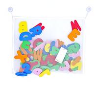Paizizi Bath Letters Numbers Foam 36-pcs Alphabet Bath Toys with Storage Net Organizer (40x35cm)