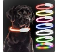 PAJ GPS - PAJ LIGHT - Brightly glowing light collar for dogs & cats Adjustable length 20-70cm - 100% waterproof - 7 modes - Visibility & Safety at Night