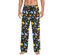 Pajama Pants Mens Cartoon Dinosaur Pattern Lounge Pants Super Soft, Animals Dino Men Pajama Bottoms with Pockets Drawstring