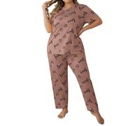 Pajama Set Printed Short Sleeve - Pajamas Dress For Women Comfy Casual | T Shirt And Pants Pj Set Sets Womens Pajama Set Plus Sizes