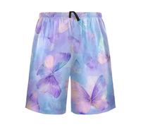 Pajama Shorts for Men Men's Pajama Bottoms Sleepwear Sleep Lounge Short,L Butterfly Fantasy Background Pattern