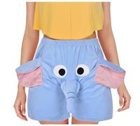 Pajama Shorts for Woman Funny Elephant Shorts Novelty Cute Comfy Elephant Pajama Short Pants Sleepwear Nightwear Loose Fit Causal Pant Couple Pants Trunk Boxers Board Blue