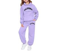 Pajamas for Girls 10- Long Sleeves Button-Down Top Pants 2piece Set Soft Fit Sleepwear Pjs Loungewear Clothes Christmas V Neck Graphic 2 Piece Purple