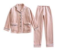 Pajamas Set for Women 2Pcs Sleepwear Lingeries 2024 Winter Set For Women 2 Piece Flannel Button Down Warm Fuzzy Pajama Thick Fleece Loungewear Underwear Clothes (Pink, M)