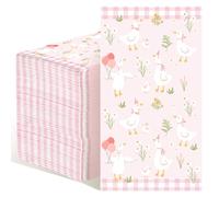 Pajean 100 Pcs One Silly Goose Paper Napkins One Silly Goose Birthday Decorations Pink Bow Disposable Napkins Hand Towel for Birthday Baby Shower Party Table Supplies