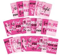 Pajean 24 Pcs Breast Cancer Awareness Inspirational Notepads, Pink Ribbon Mini Motivational Journal Notebook for Hope Strength Faith Courage Party Charity Event Party Gifts Supplies (Stylish Style)