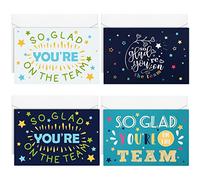 Pajean 24 Sets Welcome to The Team Cards for Employees Envelopes So Glad You're on The Team New Hire Gifts Office Business Greeting Cards Work Gratitude Recognition(Classic)