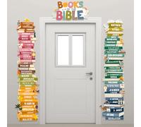 Pajean 3 Pcs Books of the Bible Banners Posters Bible Door Border Door Cover Religious Christian Scripture Porch Sign for Back to School Sunday School Classroom Home Church Educational Decor Supplies