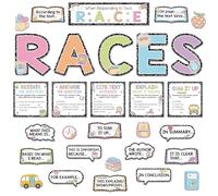 Pajean 46 Pcs Races Writing Strategies Posters Classroom Decoration Writing Process Bulletin Board Alphabet Composition Notebook Cutout with Sentence Beginning for Back to School ELA Wall Decor