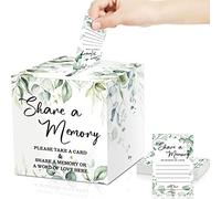 Pajean 50 Pcs Greenery Share a Memory Cards for Collections of Life, Memory Cards Box Guest Card Ideas for Funeral Graduation Wedding Bridal Shower Birthday Anniversary Retirement (Classic Style)