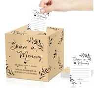 Pajean 50 Pcs Share a Memory Cards for Collections of Life, Memory Cards Box for Guest Ideas Funeral Graduation Wedding Bridal Shower Birthday Anniversary Retirement (Light Beige,Trendy)
