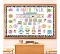 Pajean 85 Pcs Math Bulletin Board Set Math Posters Classroom Decorations for Elementary Middle High School Mathematics Education Posters Teacher Supplies (Vivid)
