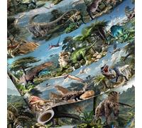 Pajean Dinosaur Wrapping Paper Roll - 33 Ft x 17 Inch Realistic Style Dinosaurs Large Wrapping Paper for Birthday Baby Shower Party Decoration Favors Gifts Packing Supplies
