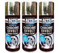 PAJEE™ 3 x Chrome Foil Mirror Metallic Effect Auto Spray Paint DIY Car Aerosol 200ml