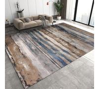 PAJEON Aged Style Area Rugs, Blue Brown Stripes, Non-Slip Rugs, 160 x 230 cm Soundproofing Carpet - for Stairs and Hallways