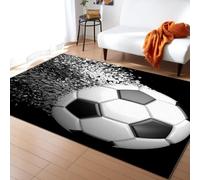 PAJEON Black And White Fragments Shock Football Area Rugs, 60 x 90 cm Indoor Non-Slip Kids Rug, Machine Washable Carpet, Breathable Durable Mat for Living Room Decor