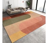 PAJEON Colorful Geometric Retro Pink Orange Print Rug, 120 x 170 cm Stain Resistant Area Rugs, Breathable Durable Carpet, Machine Washable Mat for Bedroom Decor