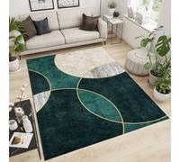 PAJEON Emerald Green Gradient Marble Area Rugs, 100 x 150 cm Indoor Non-Slip Kids Rug, Machine Washable Carpet, Breathable Durable Mat for Living Room Decor