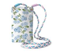 PaJiaNi Blue Hydrangea Mini Sling Bag,Floral Crossbody Purse for Women