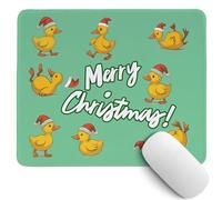 PaJiaNi Green Merry Christmas Mouse Pad,Cute Duck Desk Mat,Winter Christmas Holiday Desktop Decorations for Dorm Home Office,10.2x8.2 in