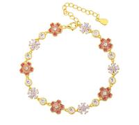 PAJKMYT S925 Silver Sakura Bracelet for Women New Chinese Style Light Luxury Exquisite High-end Feeling (15+5cm Adjustable)