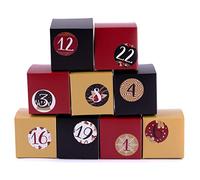 pajoma Advent Calendar 24 Boxes, Boxes for Filling, Includes Stickers, Gold