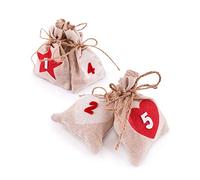 pajoma Advent Calendar for Filling - 24 Jute Bags Natural with Numbers & Cord | Reusable Fabric Bags for Hanging | DIY Christmas Calendar for Filling Yourself