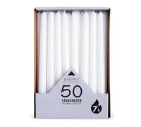Pajoma stick candles, white, 50 pieces, height 25 cm, burning time about 7 hours