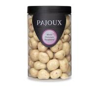 Pajoux White Chocolate Raspberry (Large) 215g | White Chocolate Covered Fruit - Raspberry Chocolate - Palm Oil Free - Chocolate in a Gift Jar