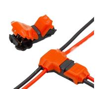 PAJPXPCD 5pcs 2 Pin 2 Way dc/ac 300v 10a Compact Wire Wiring Connector T SHAPE Conductor Terminal Block With Lever AWG 18-24