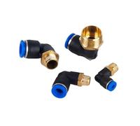 PAJPXPCD 5Pcs Elbow Pneumatic Air Connector 1/8 "1/4" 3/8 "1/2" Male Thread Pneumatic Air Hose Fitting 4/6/8/10/12mm(PL6-04)