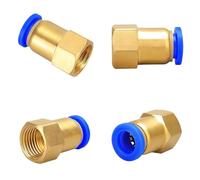 PAJPXPCD 5pcs PCF Pneumatic Quick Connector Air Fitting 4 6 8 10 12mm 1/8" 3/8" 1/2" 1/4" Female Thread Brass Quick Joint(PCF8-04)