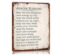 PAJPXPCD Apache Blessing Metal Sign May The Sun Bring You Wall-Art Boho Living Room Bedroom Decor 8 X 12 in