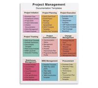 PAJPXPCD Business Project Poster Management Documentation Template Chart | Great for home office coworking space or corporate training room wall display(Framed,16x24inch(40x60cm))