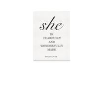PAJPXPCD Christian Scripture Wall-Art - Fearfully and Wonderfully Made Psalm 139 Canvas Print, Inspirational Bible Quote for Home, Office & Gift(Unframed,08x12inch(20x30cm))
