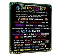 PAJPXPCD Classroom Rules Metal Sign What To Do When I Make A Mistake Vintage Tin Decor For Teacher Student Back To School Day 8 X 12 inch