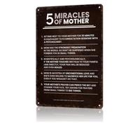 PAJPXPCD Cool Metal Sign 5 Miracles Of Mother School Tin Panel For Den Library Closet Camper RV Travel Trailer Decor 8 X 12 inch