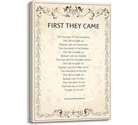 PAJPXPCD Holocaust Remembrance Quote Poster First They Came Poem Martin Niemöller History Classroom Library Office Wall-Art Print(Framed,08x12inch(20x30cm))
