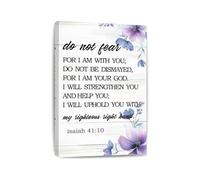 PAJPXPCD Isaiah 41:10 Canvas Wall-Art Do Not Fear Scripture Christian Bible Verse Print for Home Office Living Room Inspirational(Framed,16X24inch(40X60cm))
