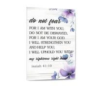 PAJPXPCD Isaiah 41:10 Wall-Art - Do Not Fear Scripture Print on Canvas, Christian Encouraging Decor for Living Room Dining Room(Unframed,16x24inch(40x60cm))