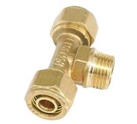 PAJPXPCD PEX-AL-PEX Tube Outer Diameter 16/18/20/25mm - 1/2" 3/4" Male Tee 3 Ways Brass Fitting for Solar Water Heater(12x16mm,1/2")
