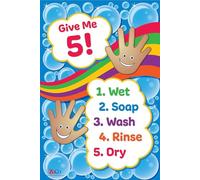 PAJPXPCD Wash Your Hands Sign for Preschool & Daycare | Handwashing Steps - School Nurse Office, Classroom Bathroom Wall Decor & Health Awareness Resource(Framed,08x12inch(20x30cm))